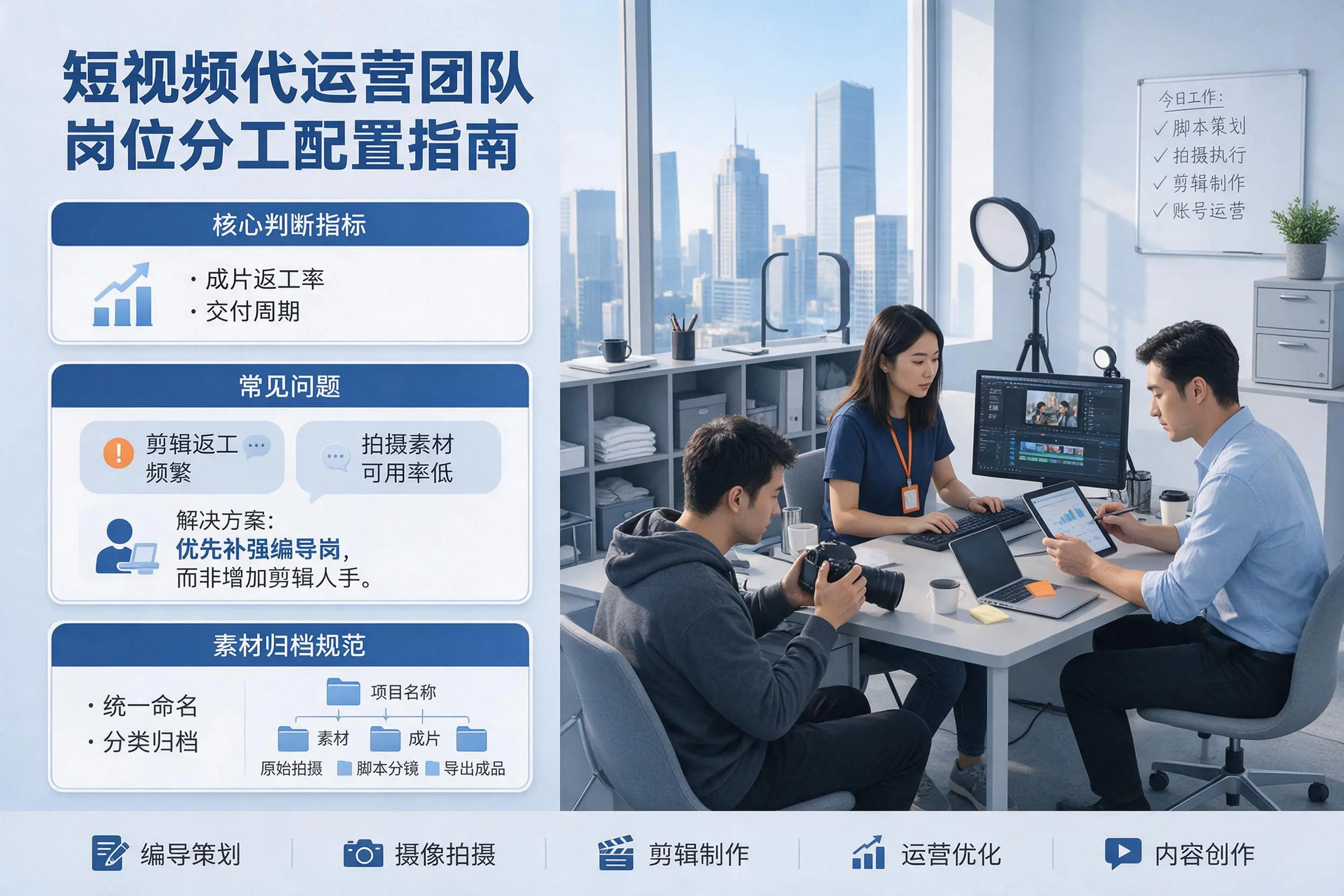 短视频代运营团队如何配置?玉树企业岗位分工科普说明