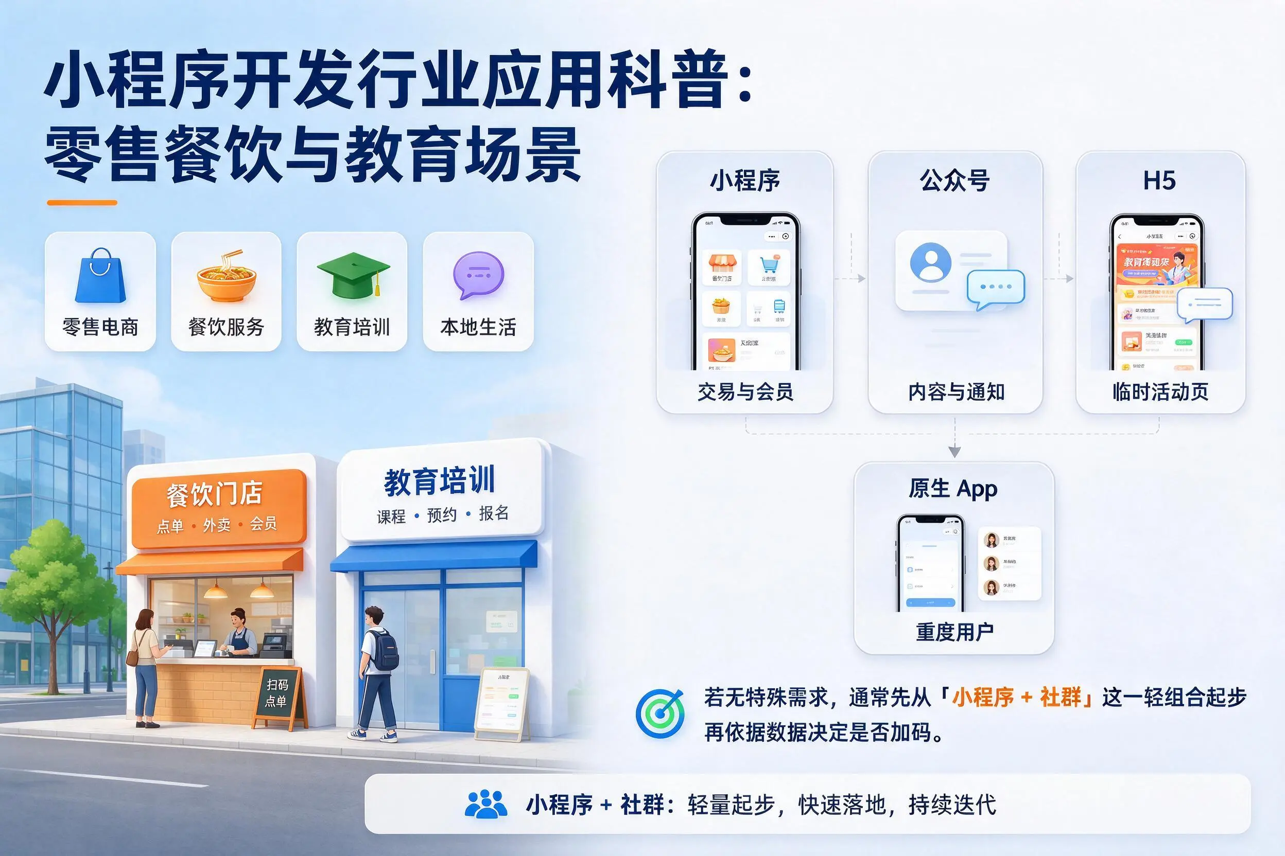 玉树小程序开发行业应用科普：零售餐饮与教育场景