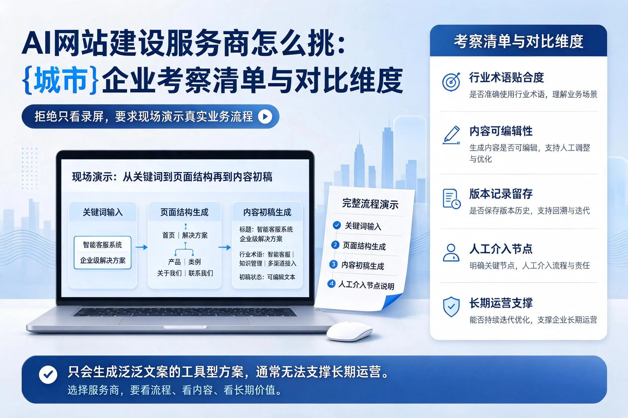 AI网站建设服务商怎么挑：玉树企业考察清单与对比维度